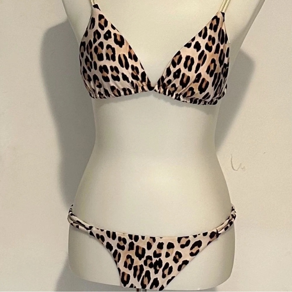 ViX Leopard Scarlet Elis  Bikini Set - Top M, Bottom XS NWOT